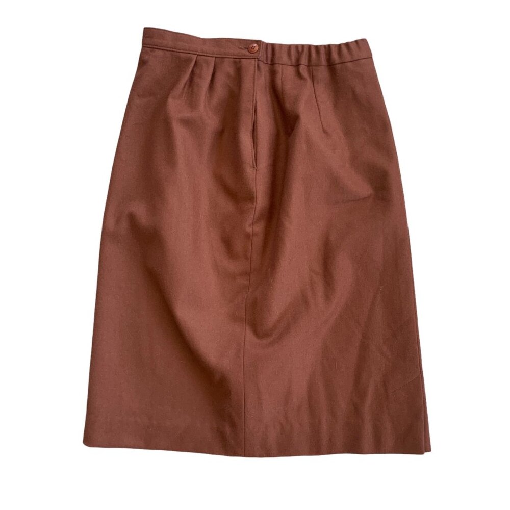 Vintage Pendleton 100% Virgin Wool Retro Academia Structured Brown Skirt USA 8